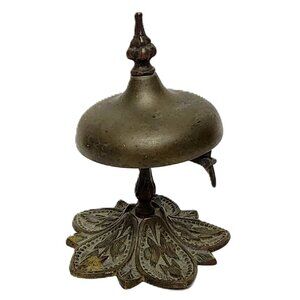Antique RARE Bronze 19th Century Ornate Victorian Base Hotel Desk Counter Bell